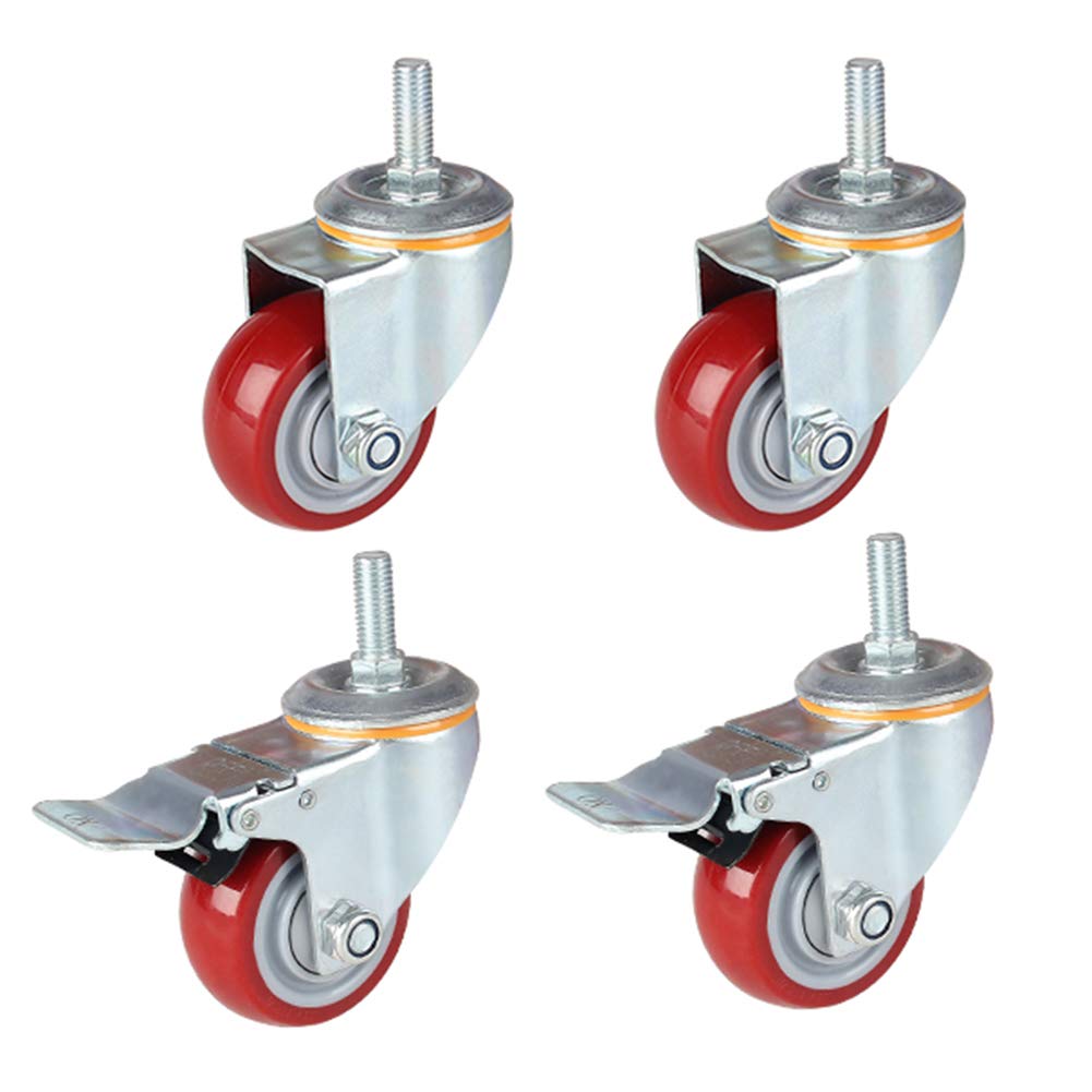 Roulettes pivotantes PU à frein charge lourde 480 kg M12