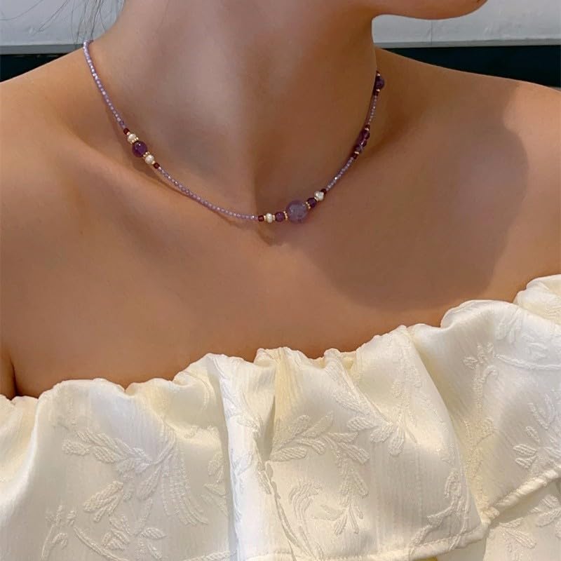 Collier perles d'eau douce améthyste : le cadeau idéal style chinois - 6