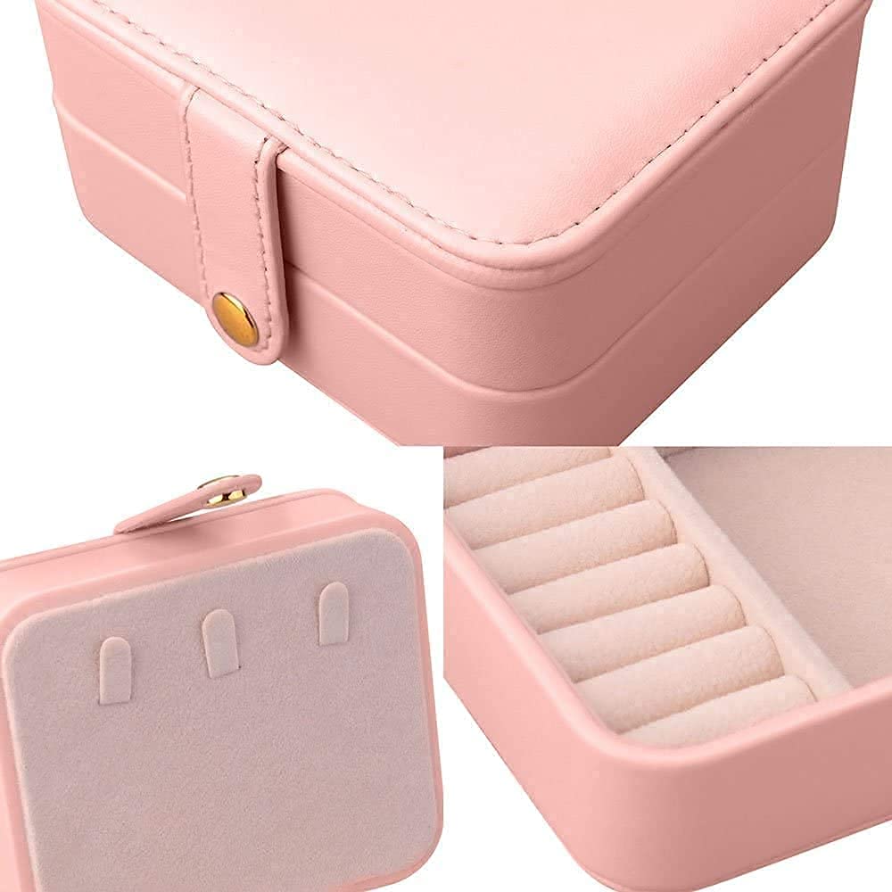 2 Tier with Mirror for Earrings Necklace Jewelry Bracelet Organizer Jewellery Storage Box (White) (Random Style) (Rose) (Rose)