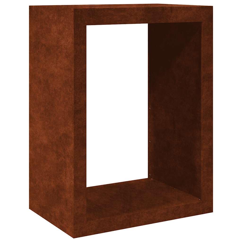 vidaXL Firewood Rack, Firewood Log Rack for Fireplace Wood Storage, Log Store Holder for Outdoor or Indoor, Fireplace Log Holder, Weathering Steel