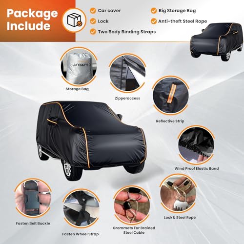 Image of Super Lightweight Car Cover Waterproof All Weather,Snow 4 Door SUV Cover UV Rain Protection Full Exterior Covers Fit SUV 182 inch to 191 inch