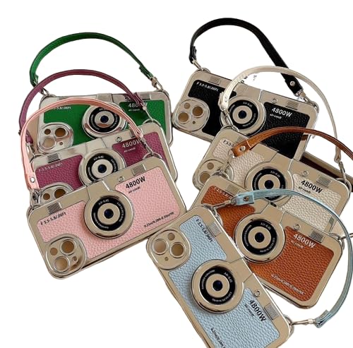 Image of G.FIDEL Phone Camera CASE with ROAP, Side Chrome &Back Side Leather CASE Compatible with Phone 11,12,13,14 Series Back Cover (Multi Colour) (PHONE14 PRO)