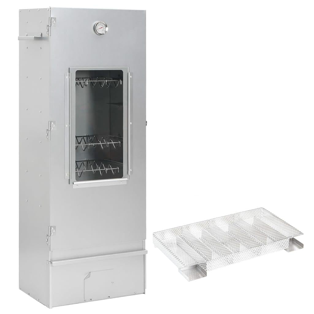 Horno para ahumar con termómetro y ventana de cristal de acero galvanizado, generador de humo frío hasta 20 horas con ganchos en forma de S