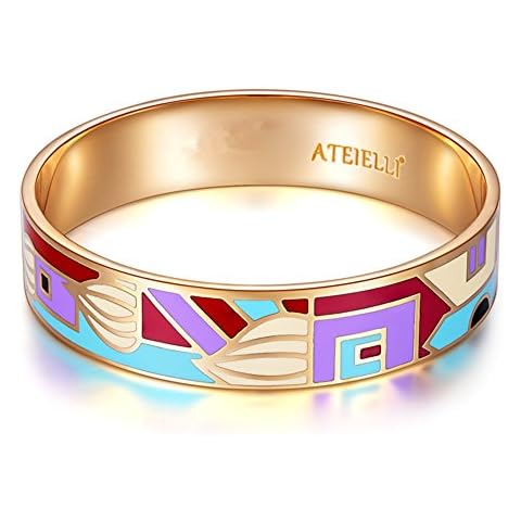 Pulsera de esmalte Oro de Rose plateado multicolor Cover