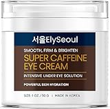 ElySeoul Super Caffeine Eye Cream: Under Eye Cream For Wrinkles - Korean Eye Cream Anti Aging - Dark Circles Under Eye Treatment, Under Eye Brightener - Korean Skin Care, With Collagen Retinol, 1 OZ