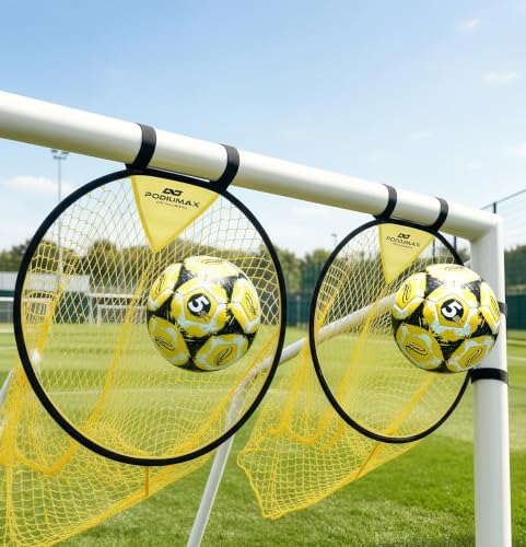 PodiuMax Top Bins Soccer Target Goal Easy to Attach and Detach to The Goal Set of 2 for Shooting Accuracy Training