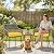 Topotdor Outdoor Chair Cushions Set of 2, 17"x16"x2" Waterproof Patio Chair Cushions for Outdoor Furniture, Round Corner Outdoor Seat Cushions Color Fastness Chair Pads with Ties, Yellow
