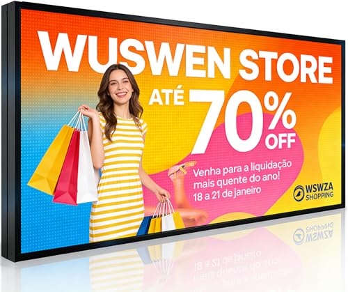Image of P5 Outdoor IP65 Waterproof 65 inchx34 inch Programmable LED Sign Board - Wi-Fi Full Color High-Res Scrolling Display, USB Control, Custom Images & Video for Business