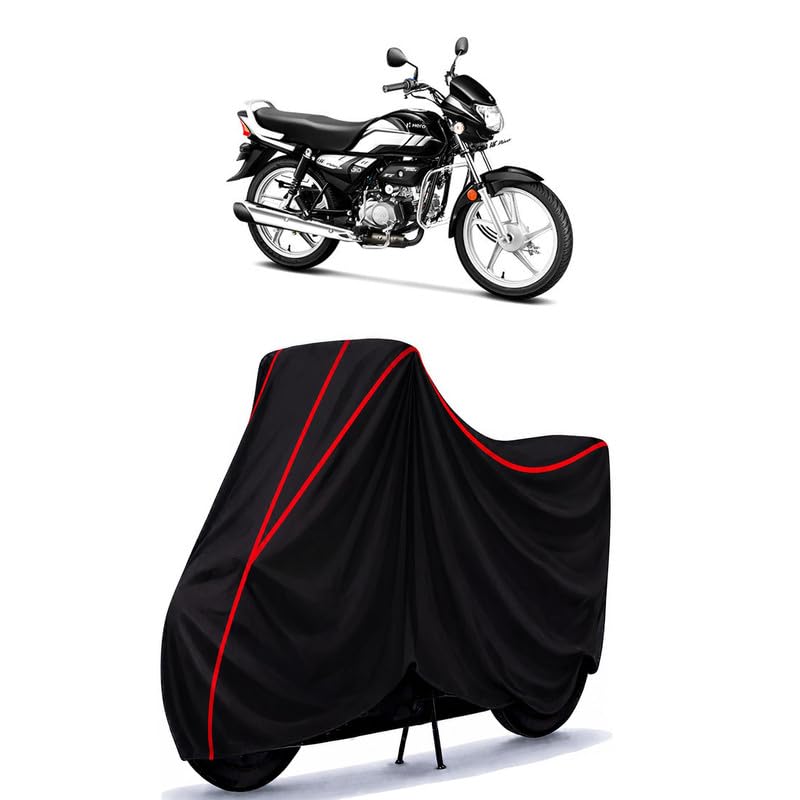 Image of Hero HF Deluxe Self Alloy i3S Water Resistant Bike Cover for All Motorcycles & Rain | Heavy Duty | UV Protection, Dustproof, Scratchproof | All Weather Two Wheeler Cover with Elastic Bottom