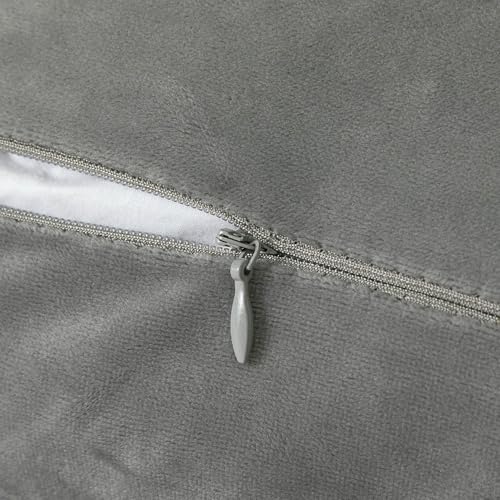 JUSPURBET Pack of 2 Gray Decorative Fringe Velvet Throw Pillow Covers 20x20 for Home Decor Living Room Bedroom Car Boho Soft Cushion Cover with Hidden Zipper Machine Washable by JUSPURBET - Used condition - Image 6