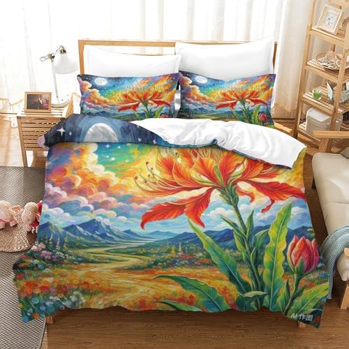 Housse de couette protea cynaroïdes imprimée en 3D avec microfibre douce - 2
