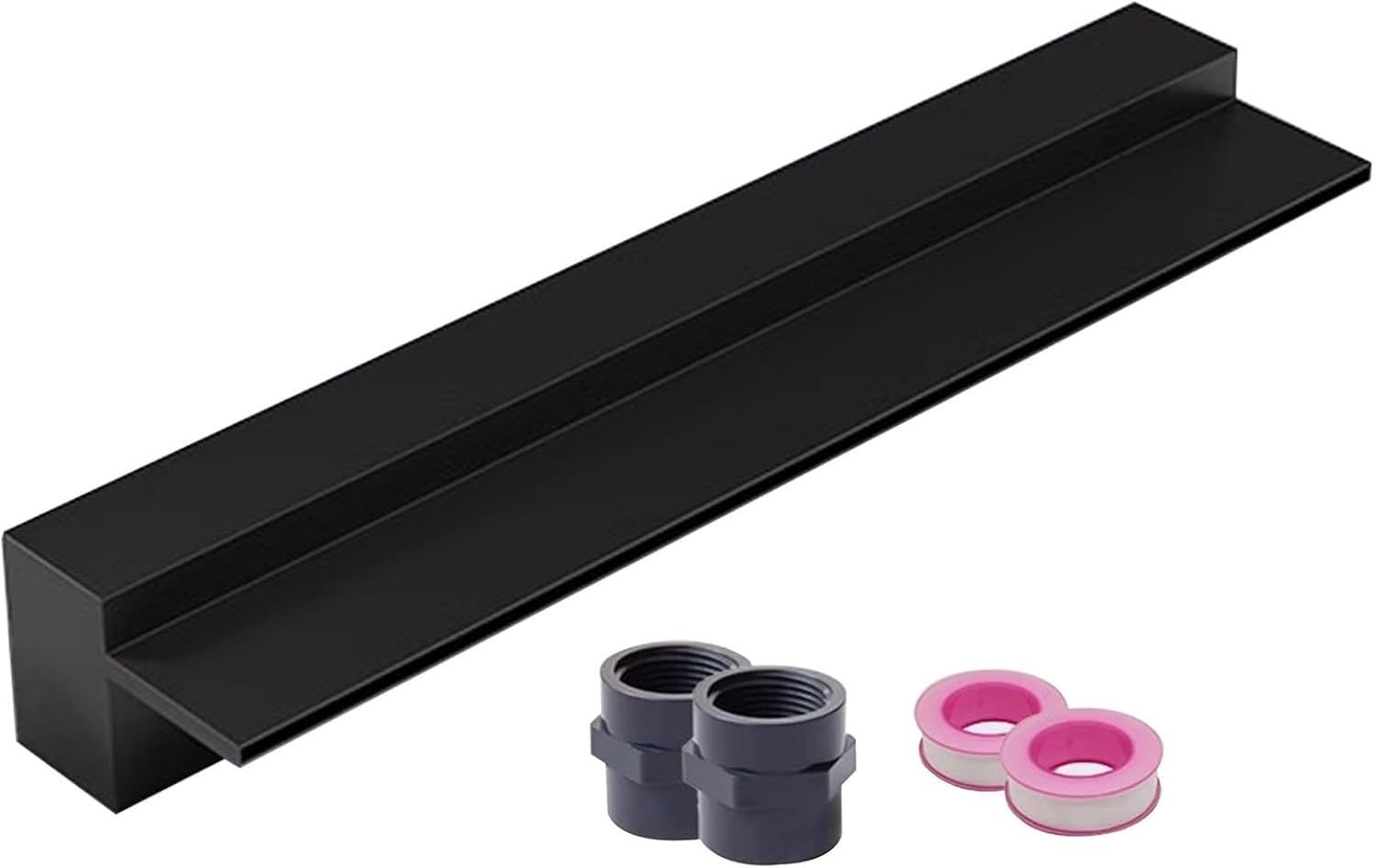 Kit di beccucci a cascata, elegante fontana decorativa da giardino per terrazze e giardini rocciosi, design da incasso a parete, 200-60 cm, finitura nera, uscita 55 cm