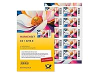 Deutsche Post Briefmarken 10 x 0,95€, Briefmarken selbstklebend, für Standardbriefe bis 20g & Postkarten, Markenset Blumengruß