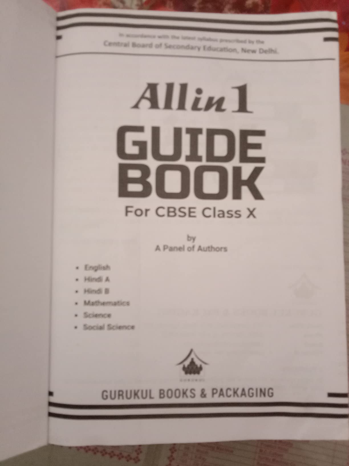 All in 1 Guide Book: CBSE Class 10 for 2022 Examination - Study ...