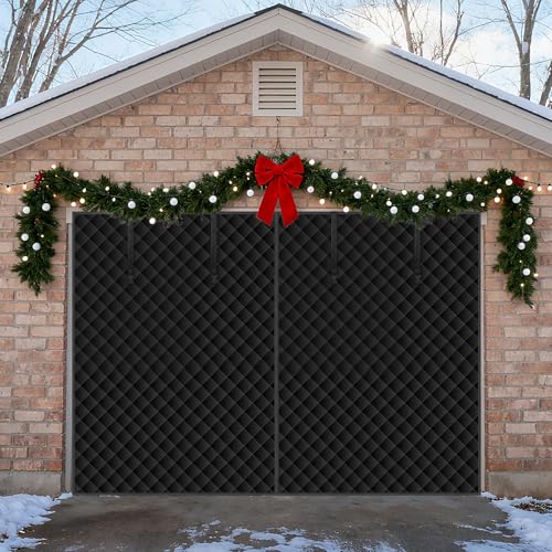 Garage Door Screen for Winter,Thermal Garage Door Insulation Kit, Magnetic Thermal Insulated Garage Cover Curtain, Garage Privacy Screen Blackout, Weatherproof Soundproof(9 x 7Ft)