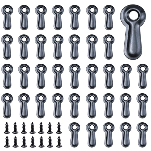Image of 100Pcs Picture Frame Turn Button Fasteners with Screws, 9x20mm Metal Photo Frame Hardware Backing Clips for Hanging Pictures, Posters, Drawing Crafts - Black