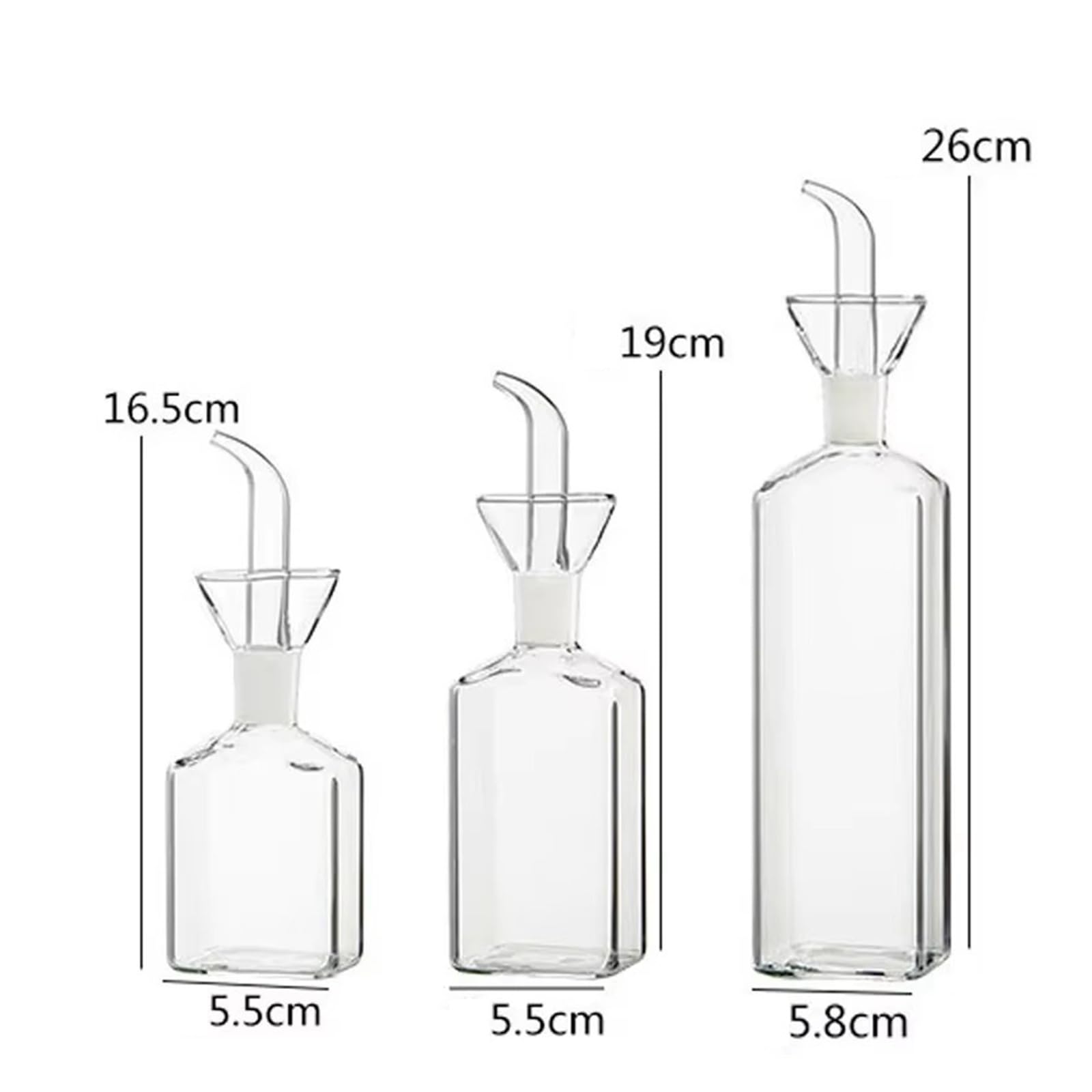 Bottiglia di condimento for serbatoio salsa soia da cucina for vasetti aceto e olio(2pcs,M)
