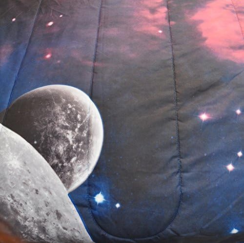 A Nice Night Galaxy Comforter 3D Printing Never Fade Quilt Outer Space Comforter Sets with 2 Matching Pillow Covers