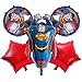 Geburtstagsfeier Dekorationen - simyron 5PCS SupermanGeburtstag Folienballon Luftballon Superhero Kindergeburtstag Deko Geburtstag Ballon Helium Luftballons Dekoration Set