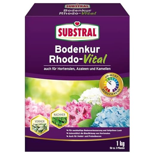 Substral Bodenkur Rhodo-Vital für Rhododendren, Azaleen, Hortensien, Himbeeren, Preiselbeeren, Heidelbeeren, u.a., 1 kg