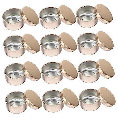 Angoily 12Pcs Round Candle Tins Metal Containers for DIY Candle Making Durable Storage Tins for Travel Present Packaging Seamless Design for Easy Use