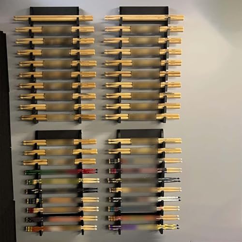 Soporte de Exhibición de Baquetas Montado en Pared para 10 Pares, Negro miniatura 7