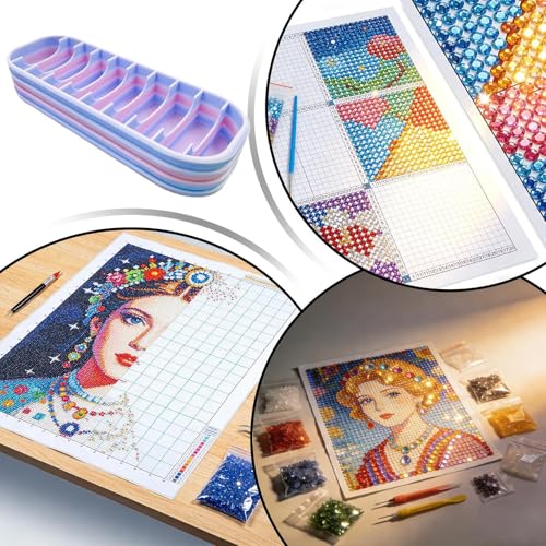 Boîte de rangement Diamond Art – Plateau multi-compartiments pour pinceaux et perceuses, sac de transport à 10 trous | Accessoires d'artisanat pratiques, choix pratique pour les fans de peinture – vue 4