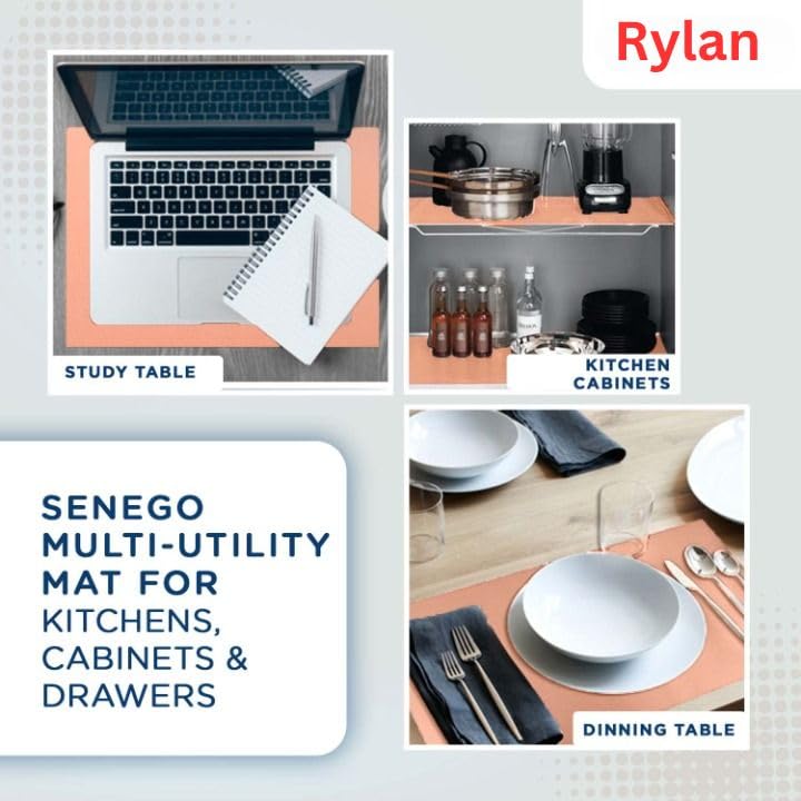 Image of Rylan (45 cm x 5 m) Multipurpose Anti-Slip Mat, Sheet for Fridge, Kitchens, Cupboard, Drawers, Shelf Liner | Super Strong EVA, Water Resistant (Diamond Texture, Grey)