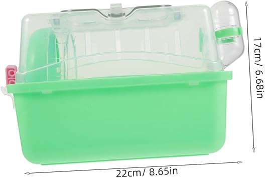 BESTonZON Dwarf Hamster Cage Includes Water Bottle with Panoramic Roof, Plastic Small Animal Habitat Exercise and Exploration Space, Sheltered Warm Environment Wheel and Tray and Mice