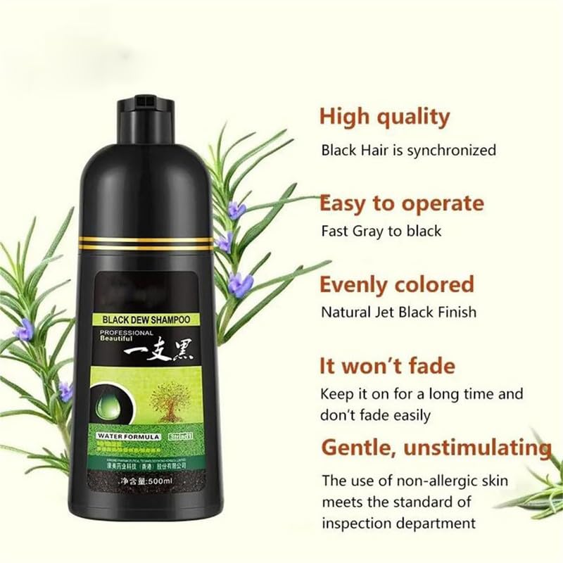 Miniatura 6 de Champú herbario tinte para el cabello, champú Herbal Essences - Champú permanente instantáneo para teñir el cabello, 3 en 1, color natural de