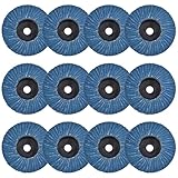 NIYATA 12 Mini-Flachscheiben, 75 mm, Körnung 120, Schleifscheiben zum Polieren, Entgraten, Finish, kompatibel mit Winkelschleifer, Bohrmaschine, Metall, Holz