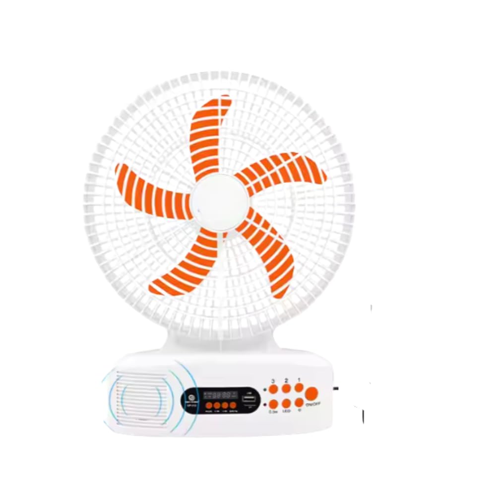 Drumstone ( 𝟭𝟴 𝗬𝗘𝗔𝗥 𝗪𝗔𝗥𝗥𝗔𝗡𝗧𝗬 12-Inch Multi-Function Outdoor Rechargeable Fan – Bluetooth Speaker, FM Radio, Night Light, Solar & DC Charging, Perfect for Camping & Home Use-image-5