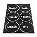 Super Z Outlet Assorted Black Vinyl Plastic Circle Erasable Removable Chalkboard Stickers Organizing Labels (5 Sheets, 34 Stickers)