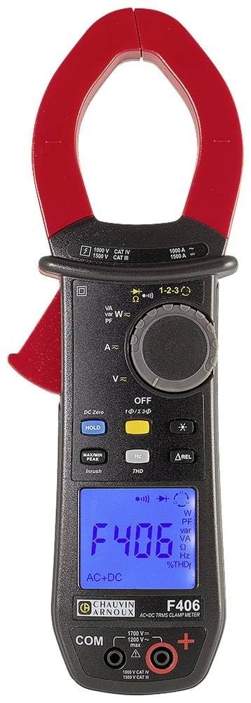 CHAUVIN ARNOUX F406 Digital Clamp Meter, CAT III 1500 V, CAT IV 1000V, IP54, Steel, 4mm, Hex Head