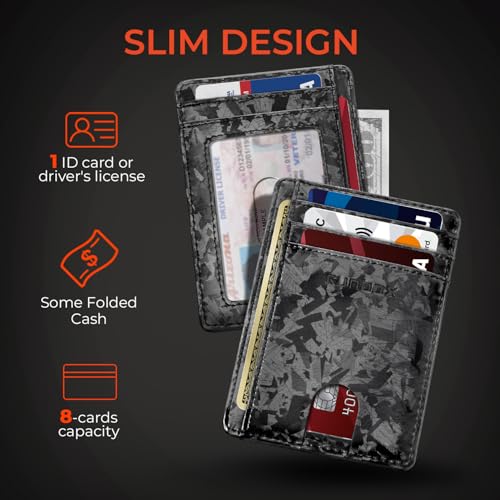 Image of RUNBOX Slim Minimalist Front Pocket RFID Blocking Leather Wallets for Men and Women Card Holder Wallets Gifts for men