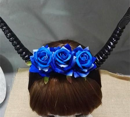 Qhome Punk Accessory Props Cos Cute Flower Sheep Antlers Headband Hair Forest Horns Headdress Gothic Headwear Cosplay