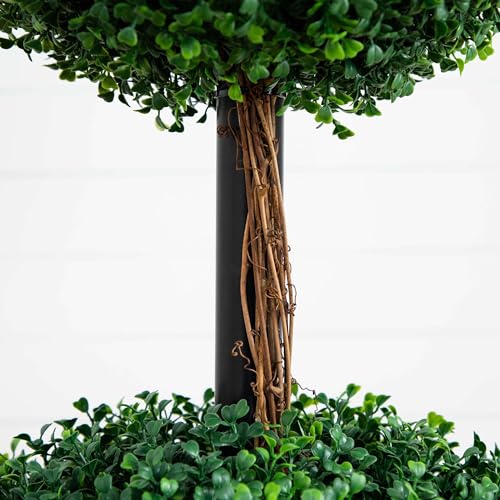 Image of Nearly Natural 6ft. Artificial Triple Ball Boxwood Topiary Tree (Indoor /Outdoor)