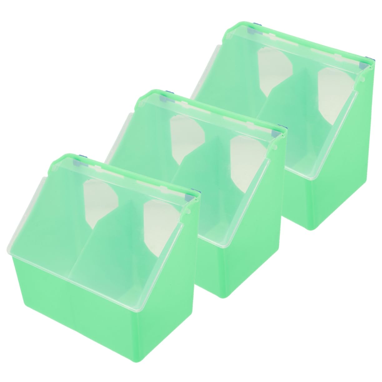 Mangiatoia per Uccelli a Due Fori, 3 Pezzi, Plastico Verde