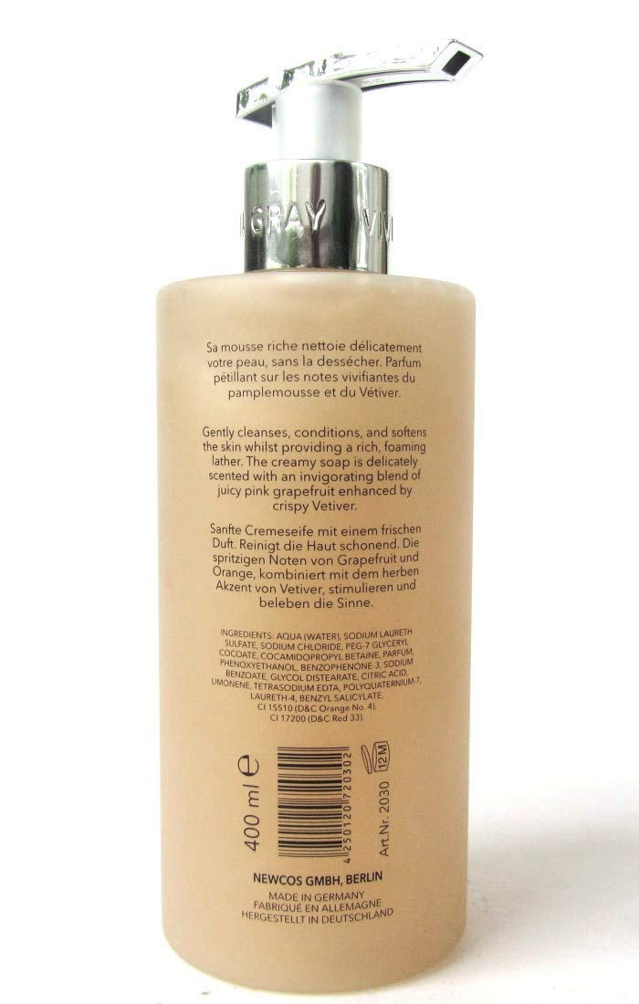 Vivian Gray Aroma Selection Cream Soap 13.5 FL oz (Grapefruit & Vetiver)