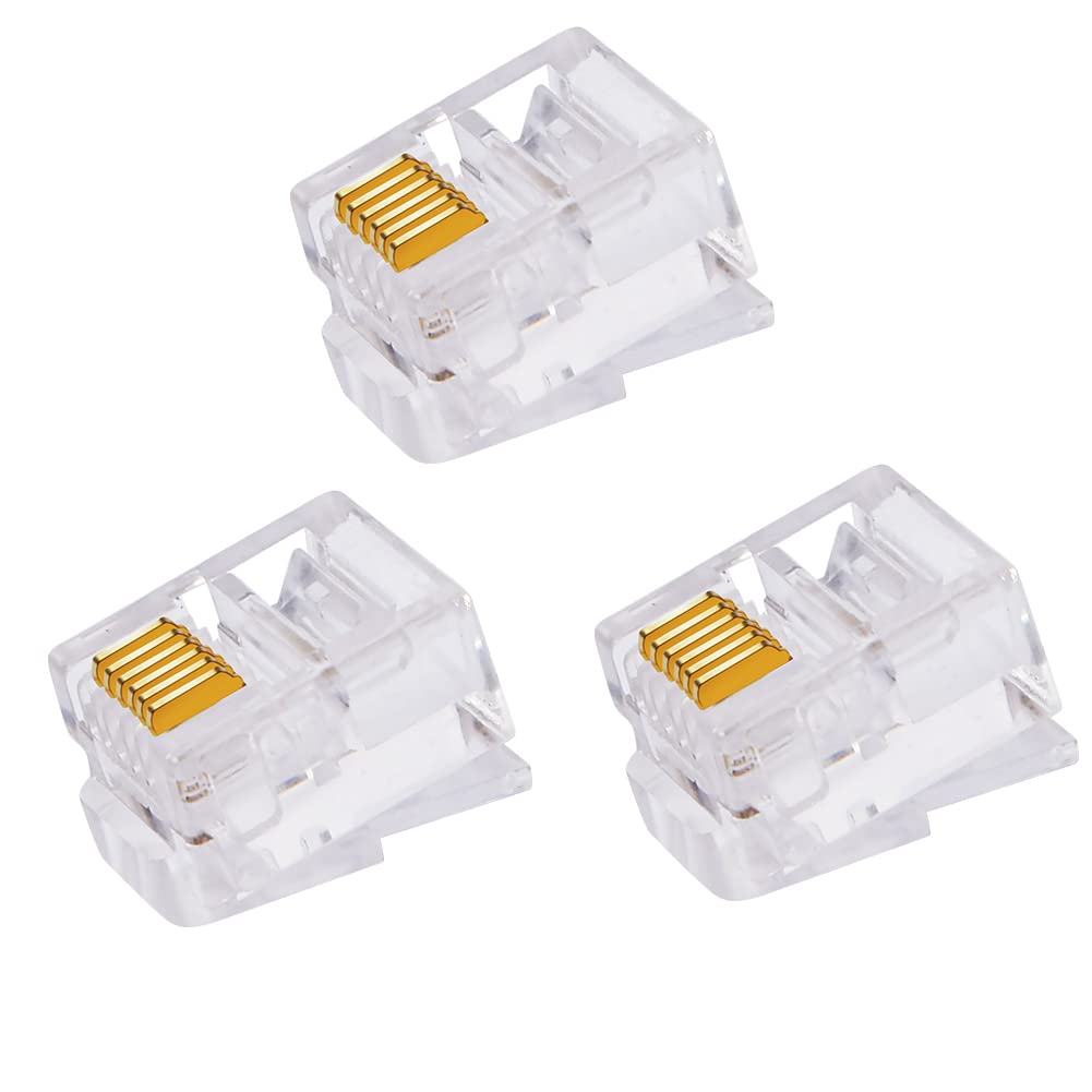 Antfly 150 Pack RJ12 6P6C Plug, Connectors Telephone Modular Plugs Male Connectors