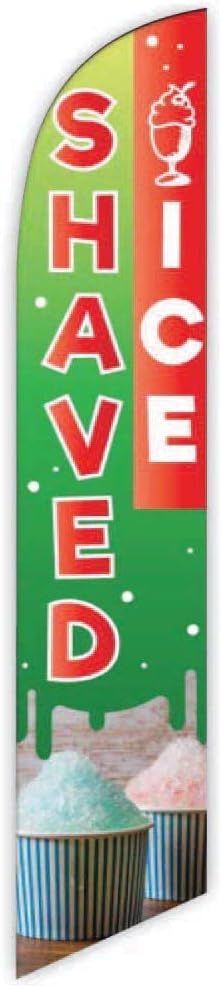 Snow Cones (Yellow) Advertising Feather Flag 12ft - Replacement Flag Only (without Poleset)