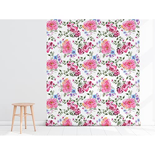 Papier peint floral chambre adulte et meuble salon motif roses anciennes 416x254 - 5