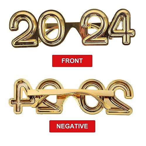 BESTOYARD 3 Pçs Óculos De Festa De Ano Novo Engraçado Plástico 2024 Número Óculos Feliz Ano Novo Fot