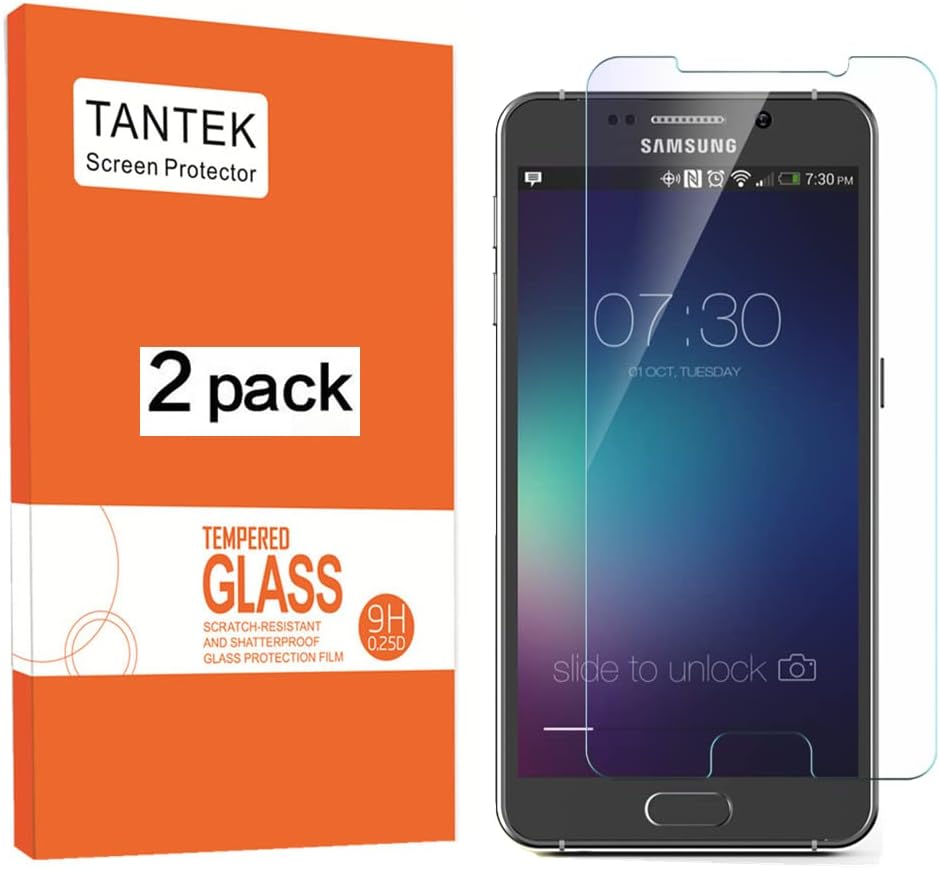 TANTEK Bubble Free Tempered Glass Screen Protector for Samsung Galaxy Note 5, 2 Pack