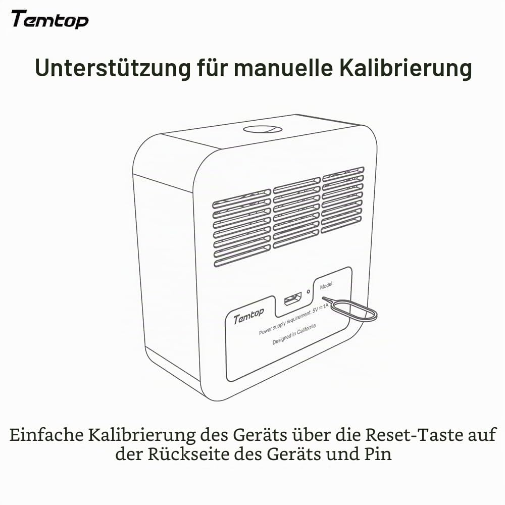 Temtop M10 Überwachung der Luftqualität für PM2.5/HCHO/TVOC/AQI, tragbarer intelligenter Monitor, wiederaufladbarer Akku