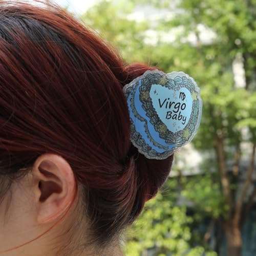 Personalized Virgo Baby Hair Claw Clip, Blue and Silver Personalized Hair Claw Clip, Blue and Silver