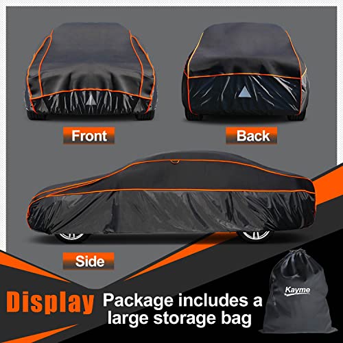 Kayme Hail Protector Car Cover，Anti Hail Thickened Multi-Layered EVA Car Cover Waterproof All Weather with Wind Straps, Outdoor Hail Protection Cover, Fits Sedan/Coupe 186-193 Inch Vehicles by kayme - Image 5