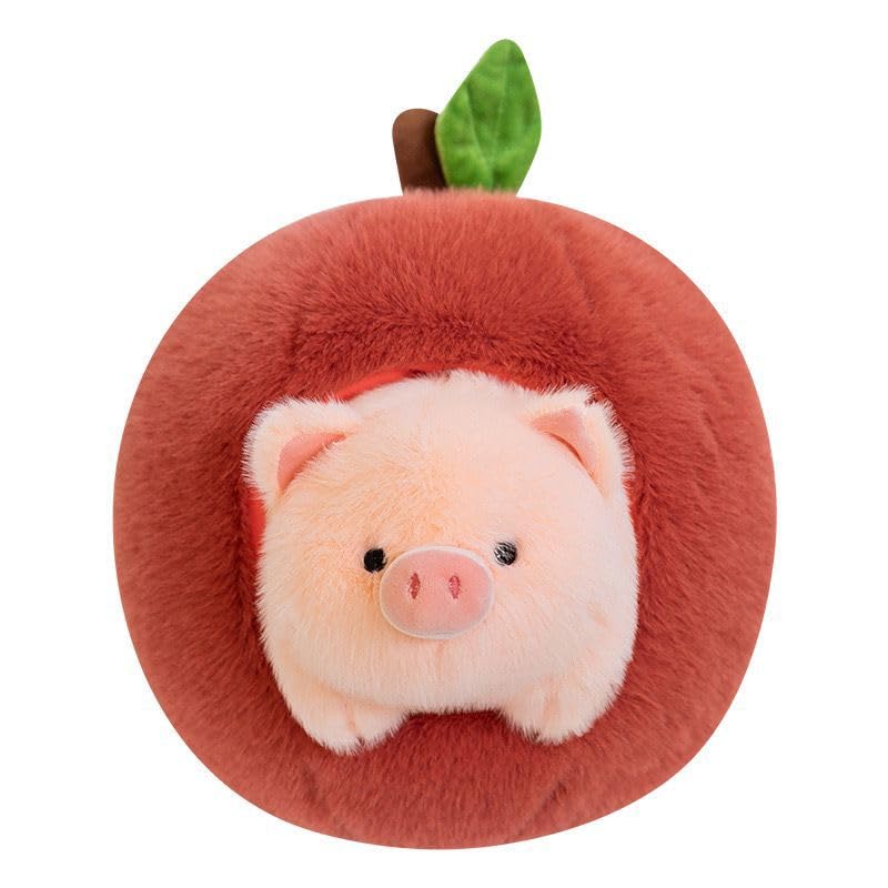 Cuddly Toy Pink Apple Pig Plush 2 in 1 Detachable Multifunctional Super Soft Pig Apple Stuffed Animal Funny Interesting Companions for Cuddling Home Decor Kids Gift for Christmas Girls Boys - 36cm