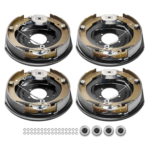 Vevor ELECTRIC TRAILER BRAKE ASSEMBLY 2 PAIRS Electric Trailer Brake Assembly, 12 Inch X 2", 2 Pairs Self-Adjusting Electric Brakes Kit For 7000 Lbs Axle, 5-Hole Mounting, Backing Plates For Braking System Part Replacement thumb #8