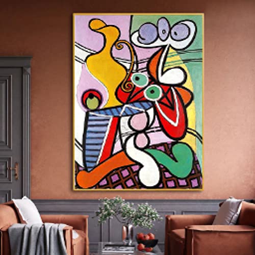 Tableau Picasso abstrait coloré triptyque 20x30cm sans cadre pour salon - 4